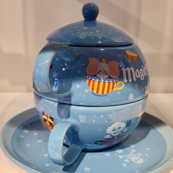 NWT. Disney teapot & saucer set with artwork by Disney artist Jerrod Maruyama. - Picture 2 of 9